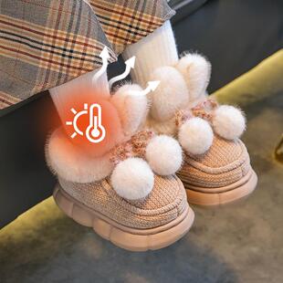 儿童棉拖鞋女童冬季外穿2026新款室内居家加绒保暖防滑中大童棉鞋