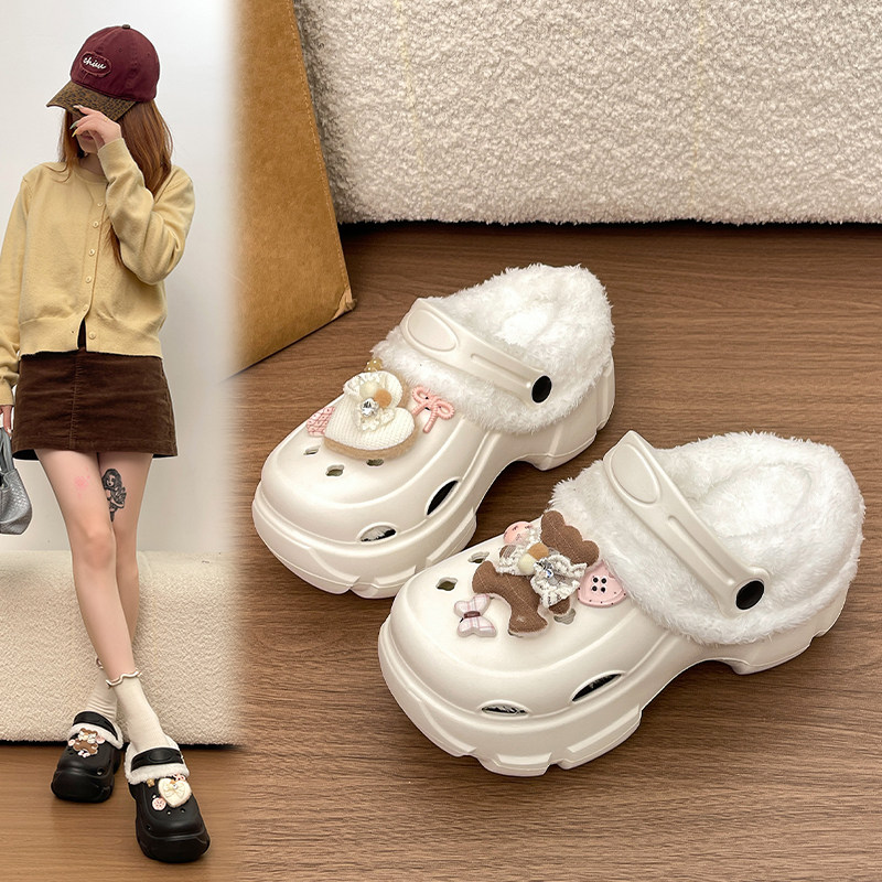 可爱儿童加绒洞洞鞋女202