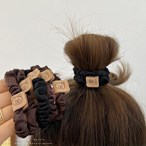 简约小熊皮套头绳2024年新款发圈