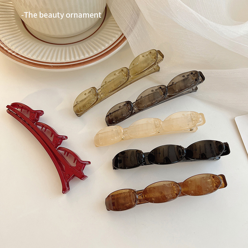 果冻色碎发整理神器发夹女