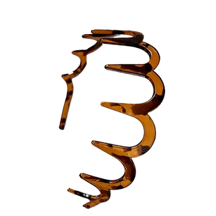 琥珀色带齿防滑碎发整理神器大波浪发箍女高颅顶头箍发夹刘海发卡