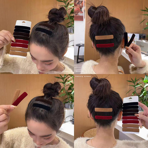 秋冬丝绒发夹女侧边刘海头发夹子