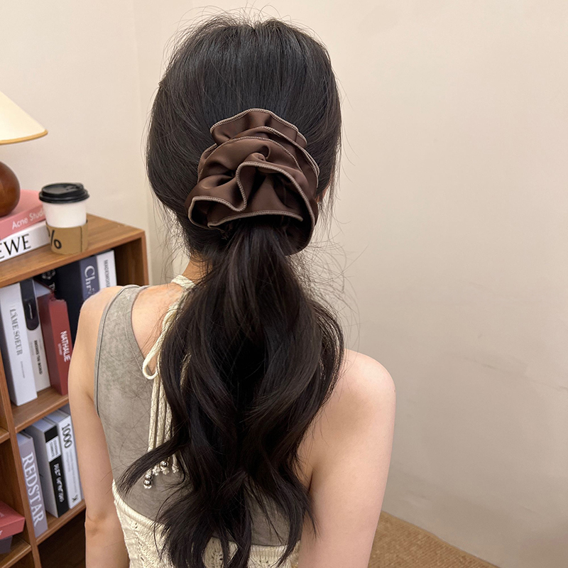 韩系缎面裙摆香蕉夹女大号发量大后脑勺扎马尾夹半扎发卡竖夹发饰