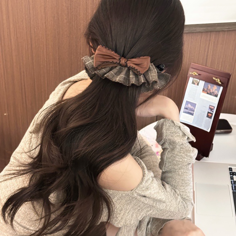 美拉德裙摆蝴蝶结香蕉夹女半扎发卡气质马尾夹后脑勺盘发竖夹头饰