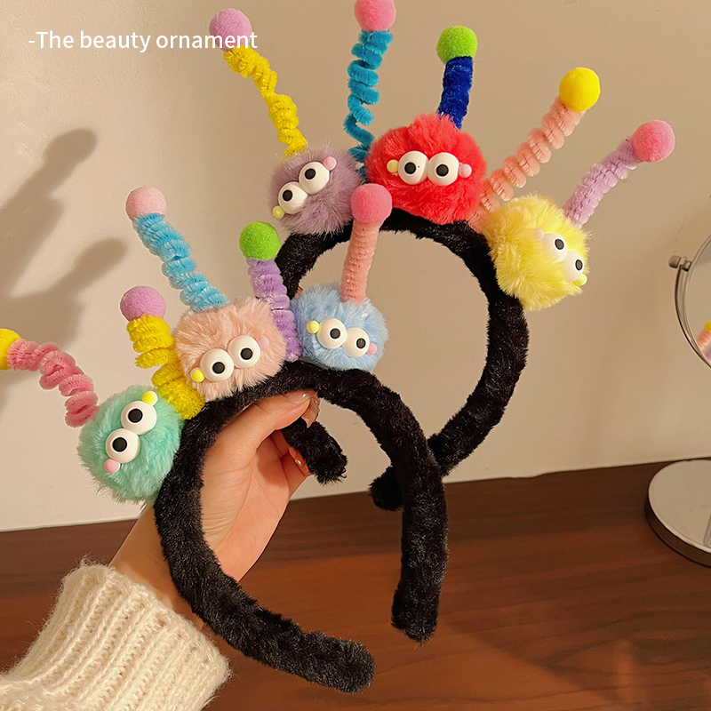 秋冬毛绒天线丑娃娃发箍女