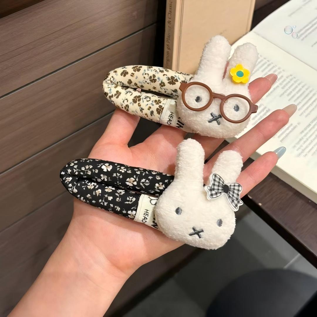 日韩碎花米菲大号卡通鸭嘴发夹秋冬新款可爱少女头饰刘海盘发发饰