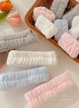 洗脸手腕带神器秋冬化妆头带吸汗袖套洗漱防湿束发带运动发圈发饰