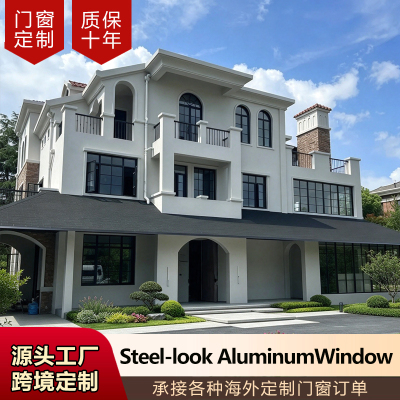 法式弧形断桥铝窗 Steel look Aluminum Window 复古老钢窗定制