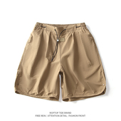 休闲直筒沙滩裤 WHXS日系潮牌简约纯色速干防水五分裤 男夏季 宽松运