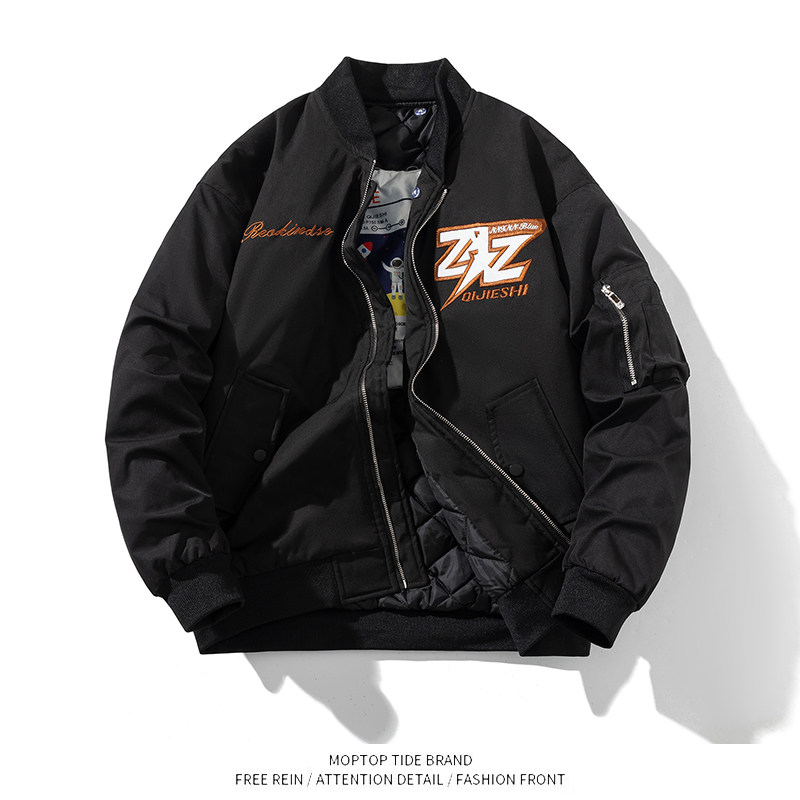 WH先生秋季外套情侣款宽松棒球服男款韩系慵懒风飞行员夹克衣服