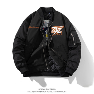 WH先生秋季外套情侣款宽松棒球服男款韩系慵懒风飞行员夹克衣服