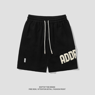 嘻哈hiphop宽松运动五分中裤 WHXS潮牌高街字母发泡篮球短裤 男夏季