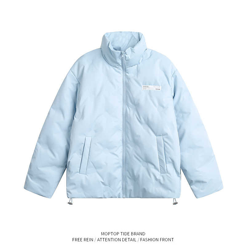 WHXS浅蓝色菱格轻薄棉服棉衣男女冬季国潮牌情侣加厚短款绒衣外套,男装,羽绒服,淘宝优惠券,粉丝福利购,淘宝优惠卷