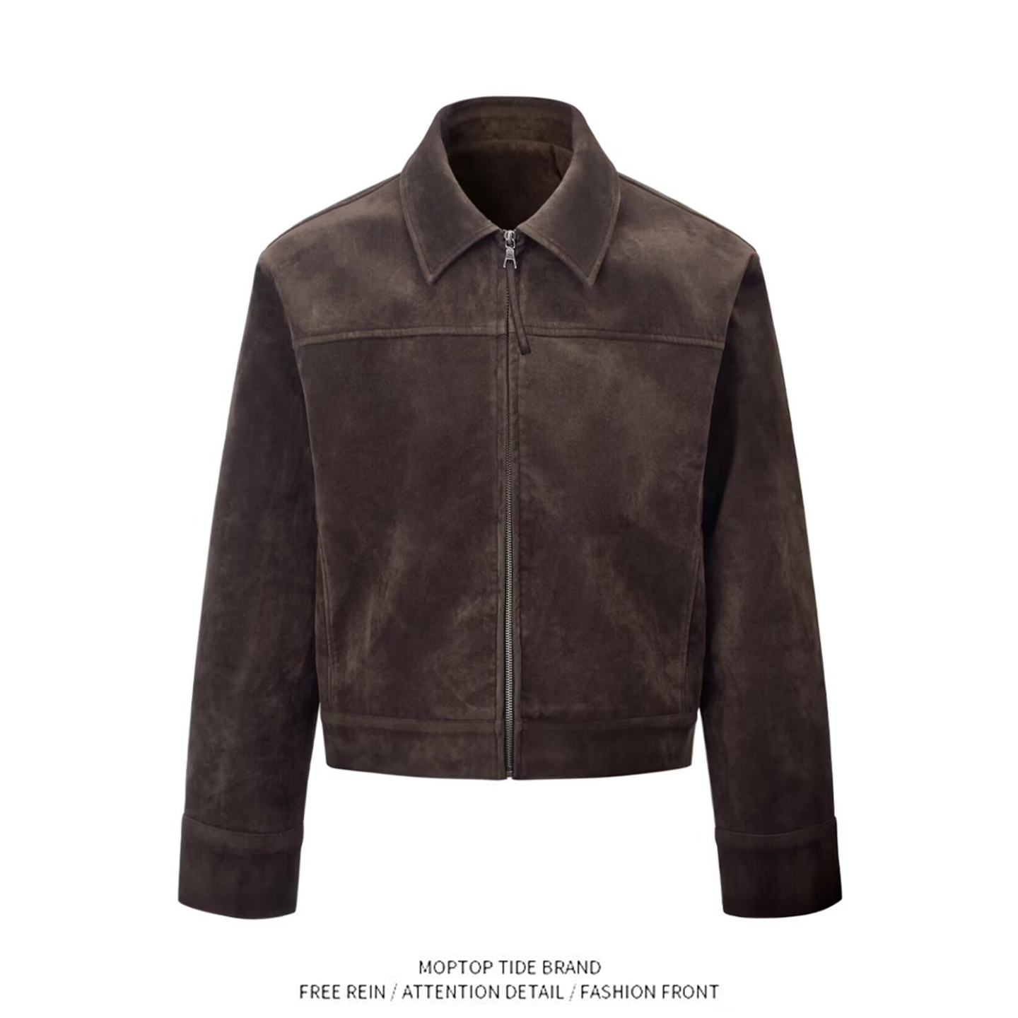 【限时优惠】棕色皮衣外套男