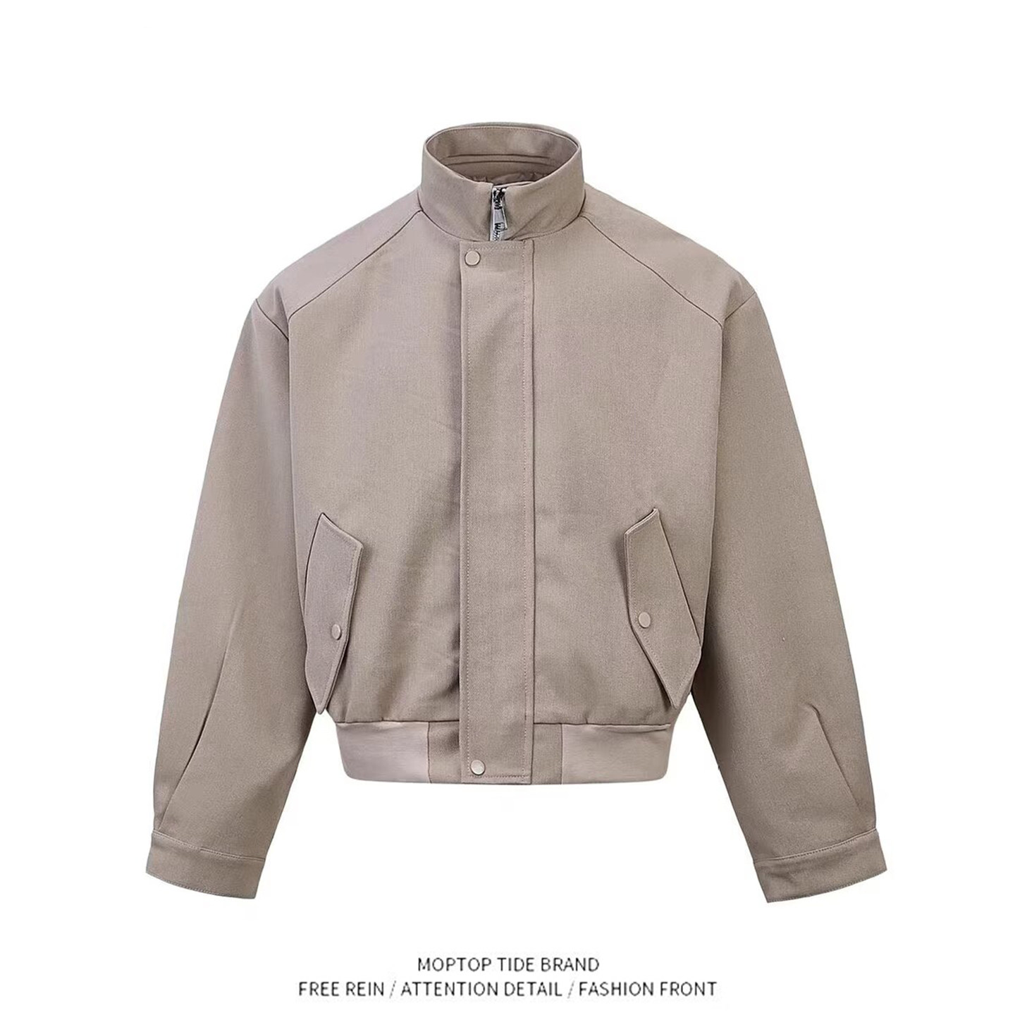 WH先生美式复古高级设计感clean fit夹克男女休闲宽松立领外套潮,男装,夹克,淘宝优惠券,粉丝福利购,淘宝优惠卷