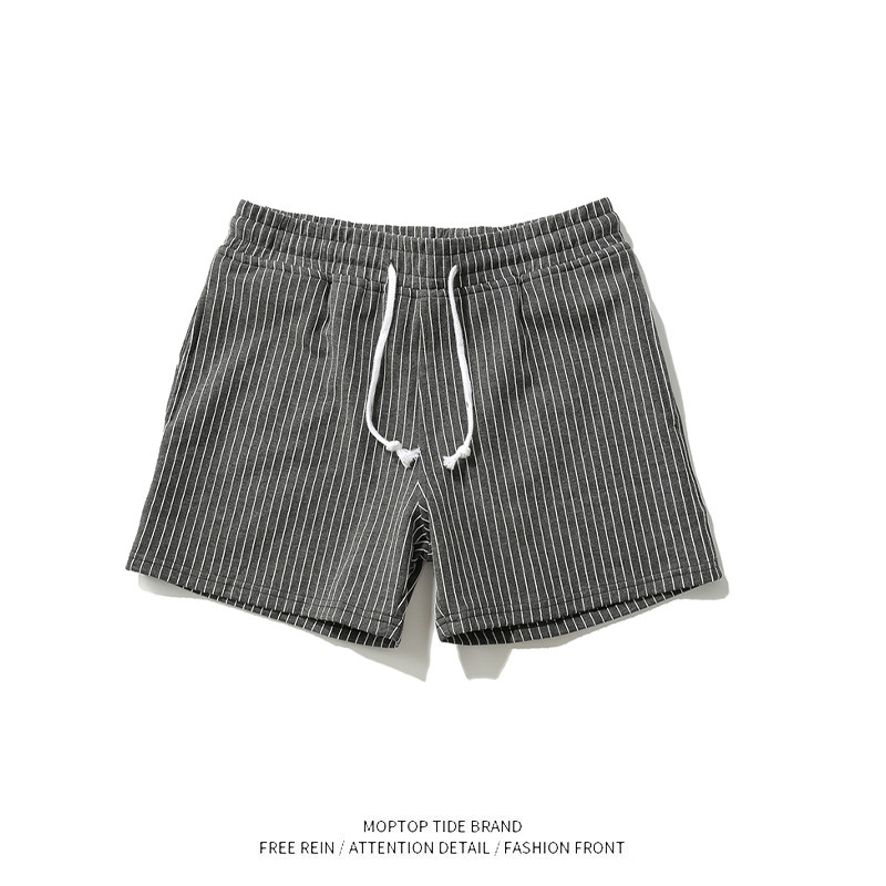 WH先生夏季竖条纹短裤男士三分裤夏季休闲运动短裤男跑步健身潮流