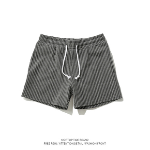 竖条纹短裤 休闲运动短裤 男士 夏季 男跑步健身潮流 三分裤 WH先生夏季