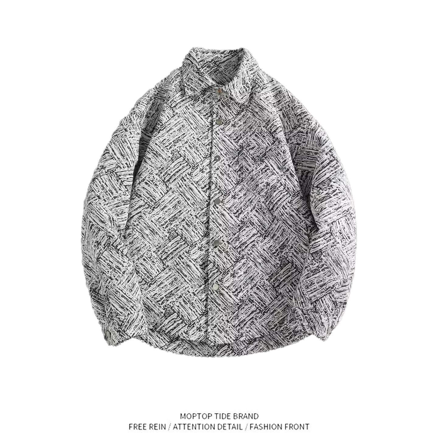 WH先生秋冬季潮酷肌理感宽松衬衫式绣花牛仔外套设计感个性小众