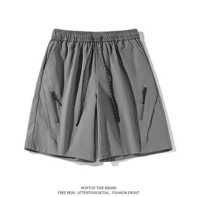 夏季工装纯色短裤男潮牌痞帅直筒五分裤2026新款休闲裤子男款