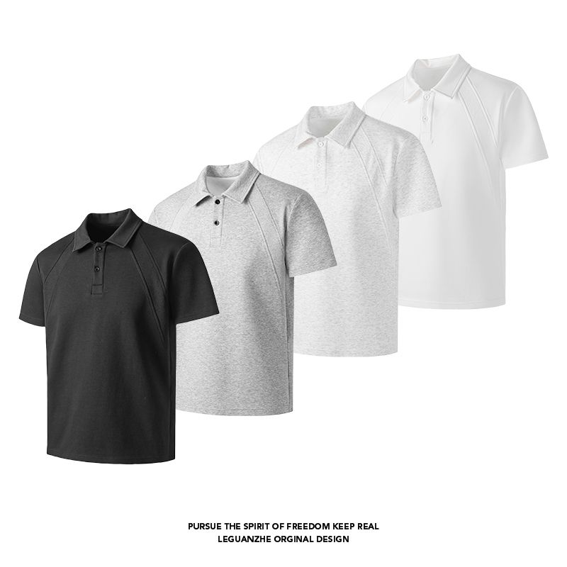 WH先生翻领POLO衫男女通用短袖纯棉半袖体恤夏季重磅上衣