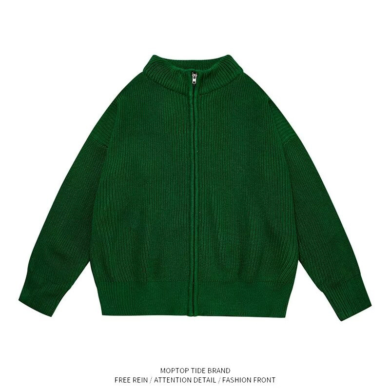 WHXS美式复古撞色慵懒风新款开衫拉链毛衣针织衫男宽松情侣外套潮,男装,针织衫/毛衣,淘宝优惠券,粉丝福利购,淘宝优惠卷