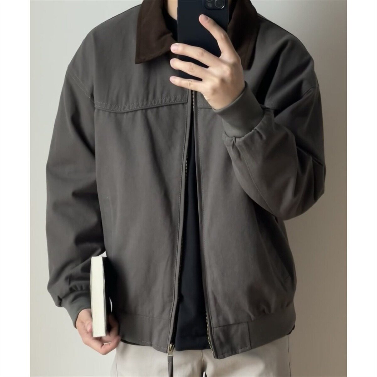 WH先生底特律工装夹克男款春季美式复古翻领棒球服vintage古着牛