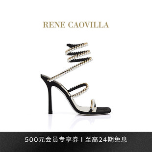 RENE BETTIE系列黑色珍珠超高跟女士凉鞋 CAOVILLA