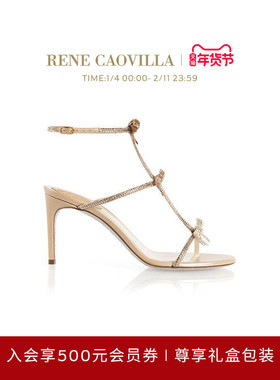 【礼物】RENE CAOVILLA CATERINA系列蝴蝶结高跟女士凉鞋