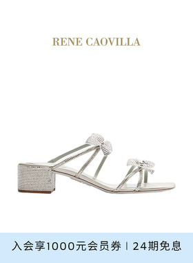 【礼物】RENE CAOVILLA FLORIANE系列花朵低跟女士凉鞋