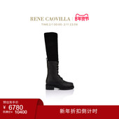 CALZA系列圆头针织拼接女士长筒靴 CAOVILLA 折扣倒计时 RENE