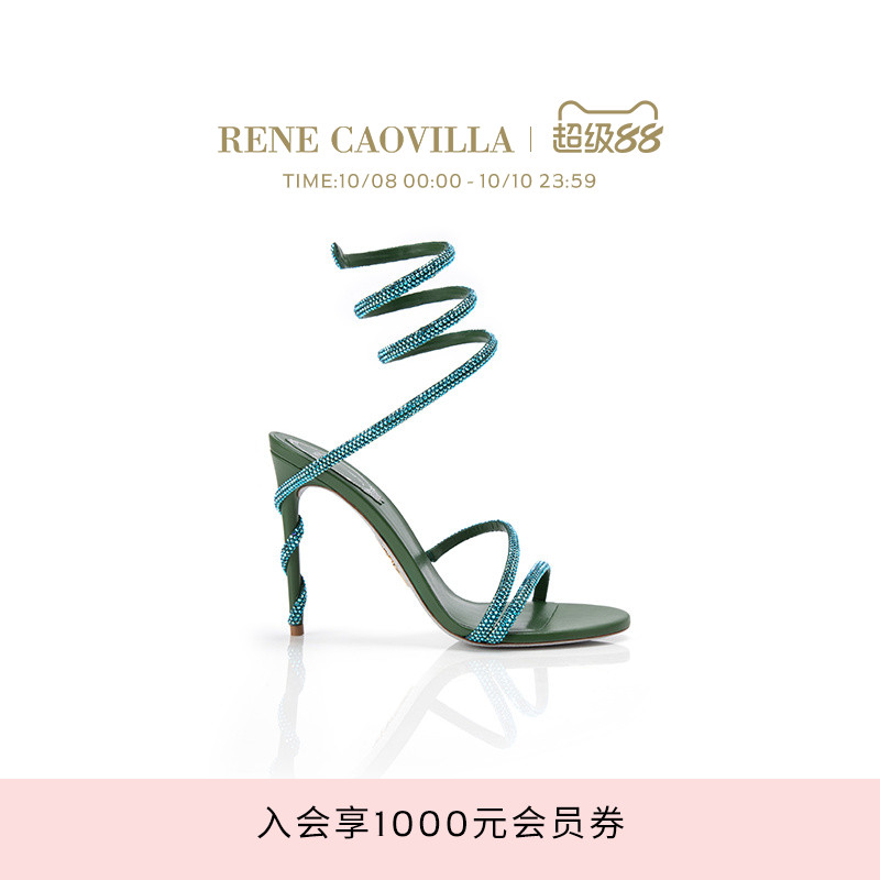 RENE CAOVILLA MARGOT系列水钻绑带高跟凉鞋