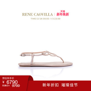 CAOVILLA RENE MORGANA系列水钻夹趾平底凉鞋 年终折扣