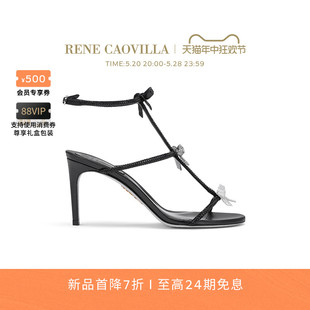 新品 RENE 首降 CAOVILLA CATERINA系列水钻蝴蝶结女士高跟凉鞋