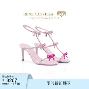 CATERINA CAOVILLA RENE 水钻蝴蝶结女士高跟凉鞋 限时折扣