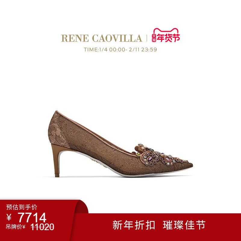 【新年折扣】RENE CAOVILLA VENEZIANA系列水钻尖头女士高跟鞋,女鞋,时装凉鞋,淘宝优惠券,粉丝福利购,淘宝优惠卷