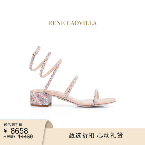 女士凉鞋粗跟水钻RENECAOVILLA