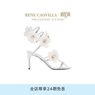 PEACH系列水钻花朵女士高跟凉鞋 RENE CAOVILLA