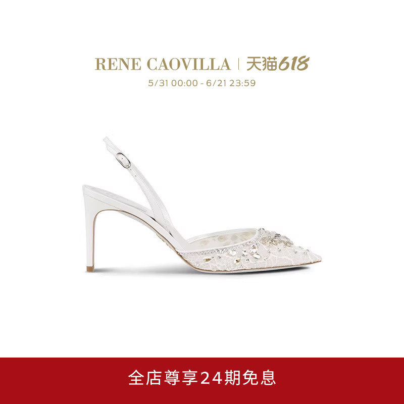 【礼物】RENE CAOVILLA HINA系列尖头露跟女士高跟鞋RC单鞋