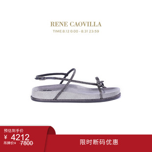 断码 RENE 优惠 平底RC女鞋 CAOVILLA GISELE灰色水钻厚底凉鞋