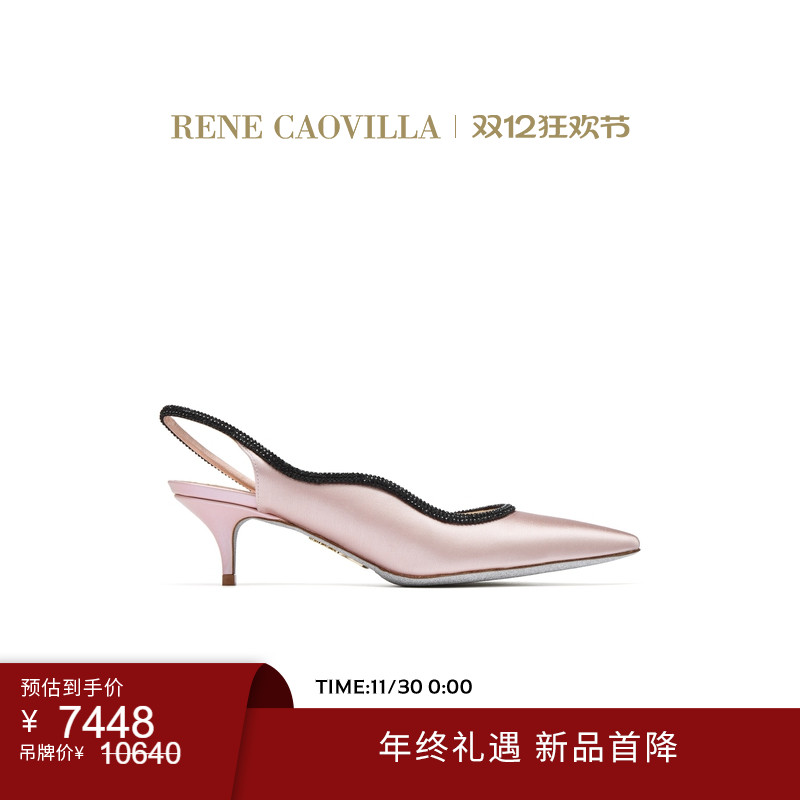 【新品首降】RENE CAOVILLA ONDA系列尖头水钻女士高跟鞋