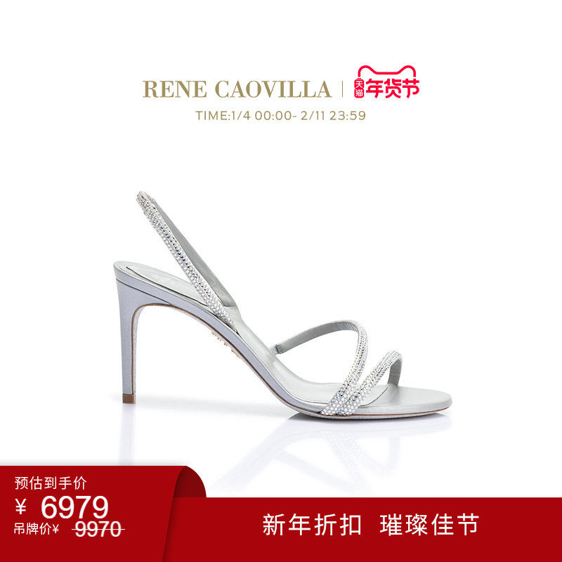 【新年折扣】RENE CAOVILLA IRINA系列水钻女士高跟凉鞋,女鞋,时装凉鞋,淘宝优惠券,粉丝福利购,淘宝优惠卷