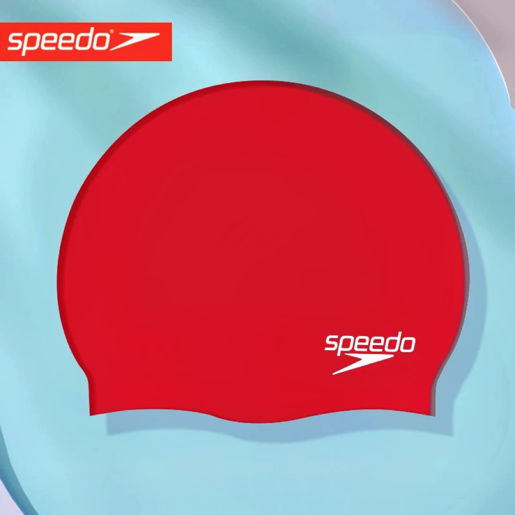 speedo硅胶泳帽男女通用防水训练速比涛硅胶专业游泳帽竞速比赛