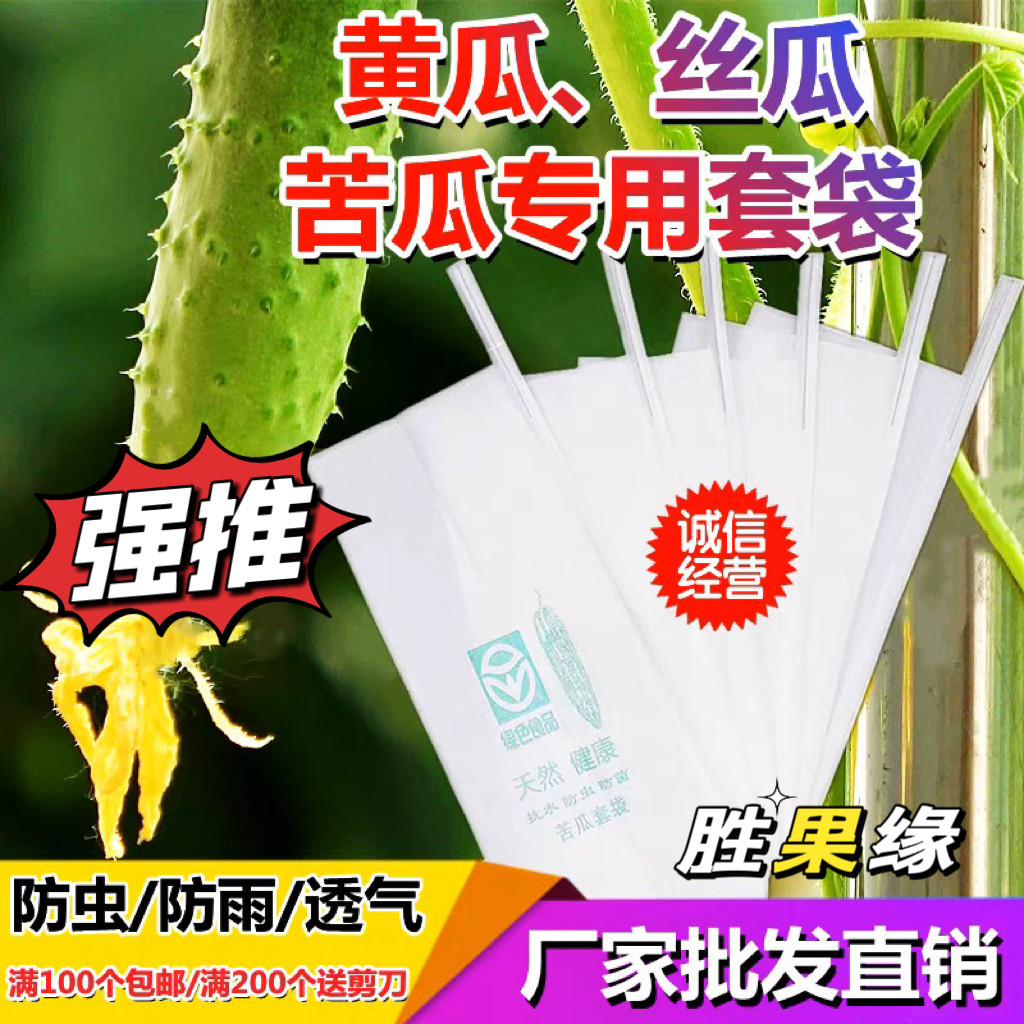 丝瓜黄瓜青瓜苦瓜套袋专用袋防虫袋子保护套纸袋防水瓜果蔬菜水果