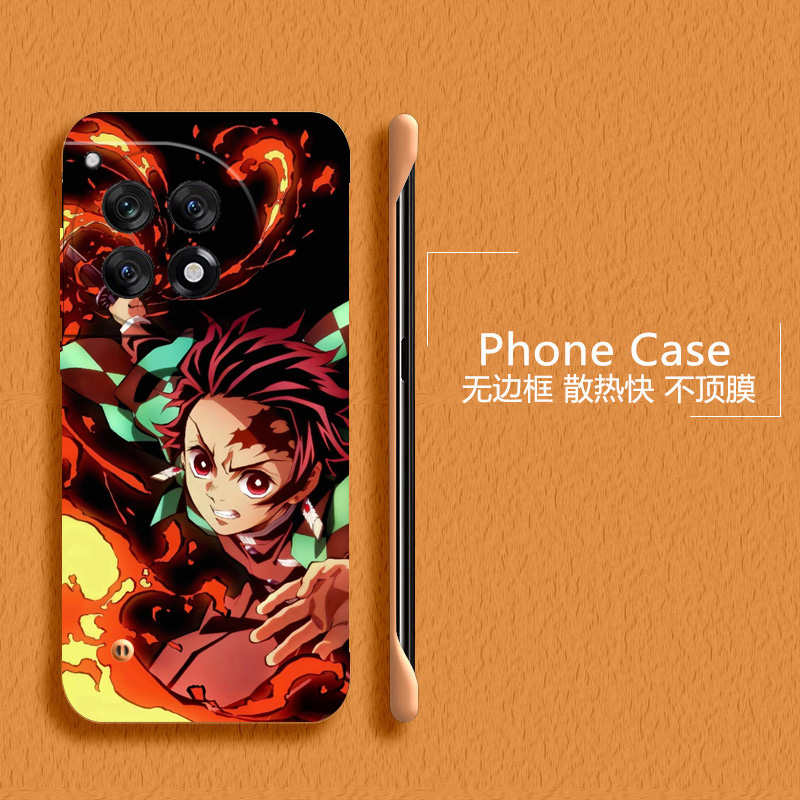 鬼灭之刃适用一加ace5至尊版手机壳1加13t无边框ace2散热11r新款竞速版半包1+10pro薄硬1+8防摔2v套1+12女9rt
