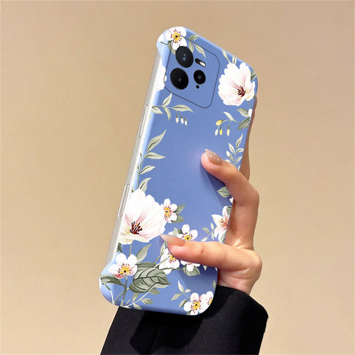 送挂环白玉兰花适用opporealme真我gt7pro手机壳neo7Turbo无边框13pro散热12新款gt5pro半包11pro+薄14pro+