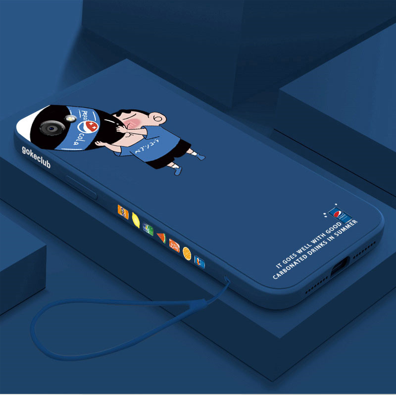 饮料蜡笔小新vivox9s手机壳液态硅胶x9plus卡通新款x9splus全包镜头y93s直边防摔女款情侣保护套磨砂超薄外壳