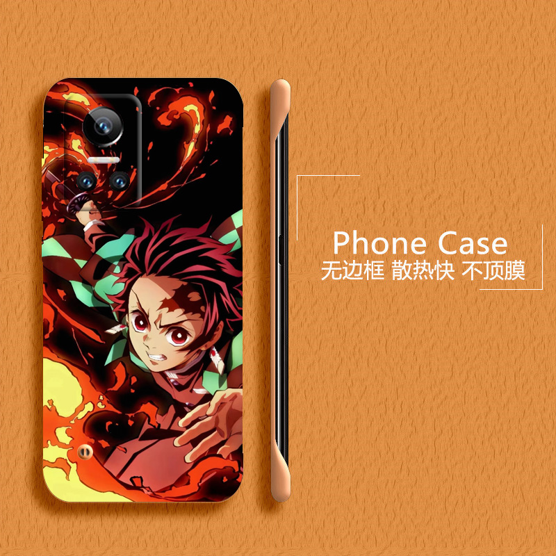 鬼灭之刃适用华为荣耀play6t手机壳6tpro无边框5活力版散热4tpro新款畅玩40半包20pro超薄30plus硬防摔套女