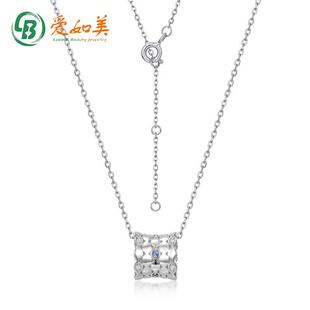 日韩轻奢风项链女银镀复古感镶嵌蓝宝石吊坠 新款