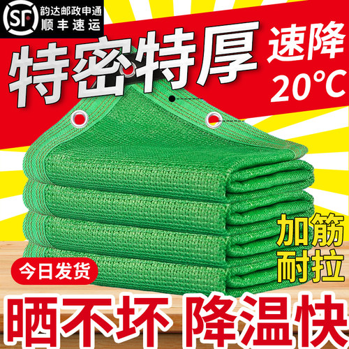 绿色遮阳网加密加厚防晒网晒不坏