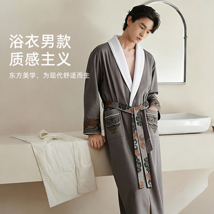 斯得福浴袍洗完澡穿的吸水速干冬季裹全身浴衣中式风桃皮绒醒狮